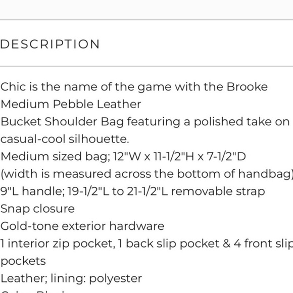 ⭐️ MICHAEL KORS ⭐️ BROKE MEDIUM PEBBLED LEATHER BUCKET BLACK WITH GOLD ⭐️ - Picture 9 of 11